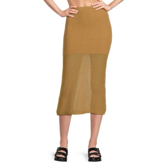 🌻NEW w/tags WEWOREWHAT Cotton Blend Knit Midi Skirt Size Medium - Picture 2 of 11